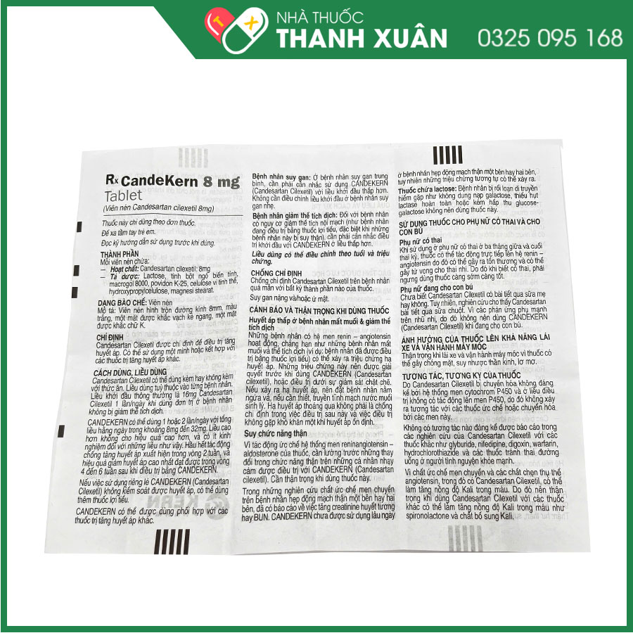 CandeKern 8mg thuốc điều trị tăng huyết áp